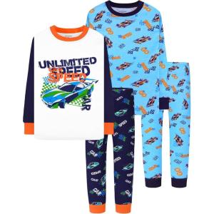 DAUGHTER QUEEN Boys Pajamas Size 6 Pjs for Boys 6t 100% Cotton Long Sleeve Pj Sets Toddler Kids Cozy Sleepwear Cars Jammies Night Clothes Small 6X 5-6 Years Old