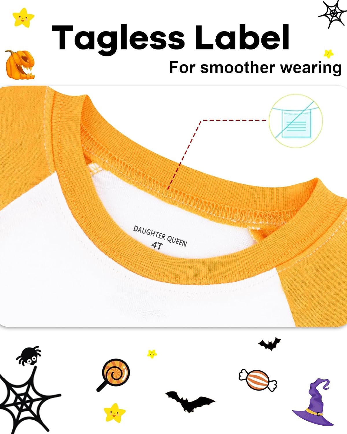 image:imageDAUGHTER QUEEN Boys amp Girls 100 Cotton Halloween amp Christmas PJS 18M12Y Soft Breathable Comfortable Tagless Snug Fit Festive Great for Gift Giving2pcsorangecathga26