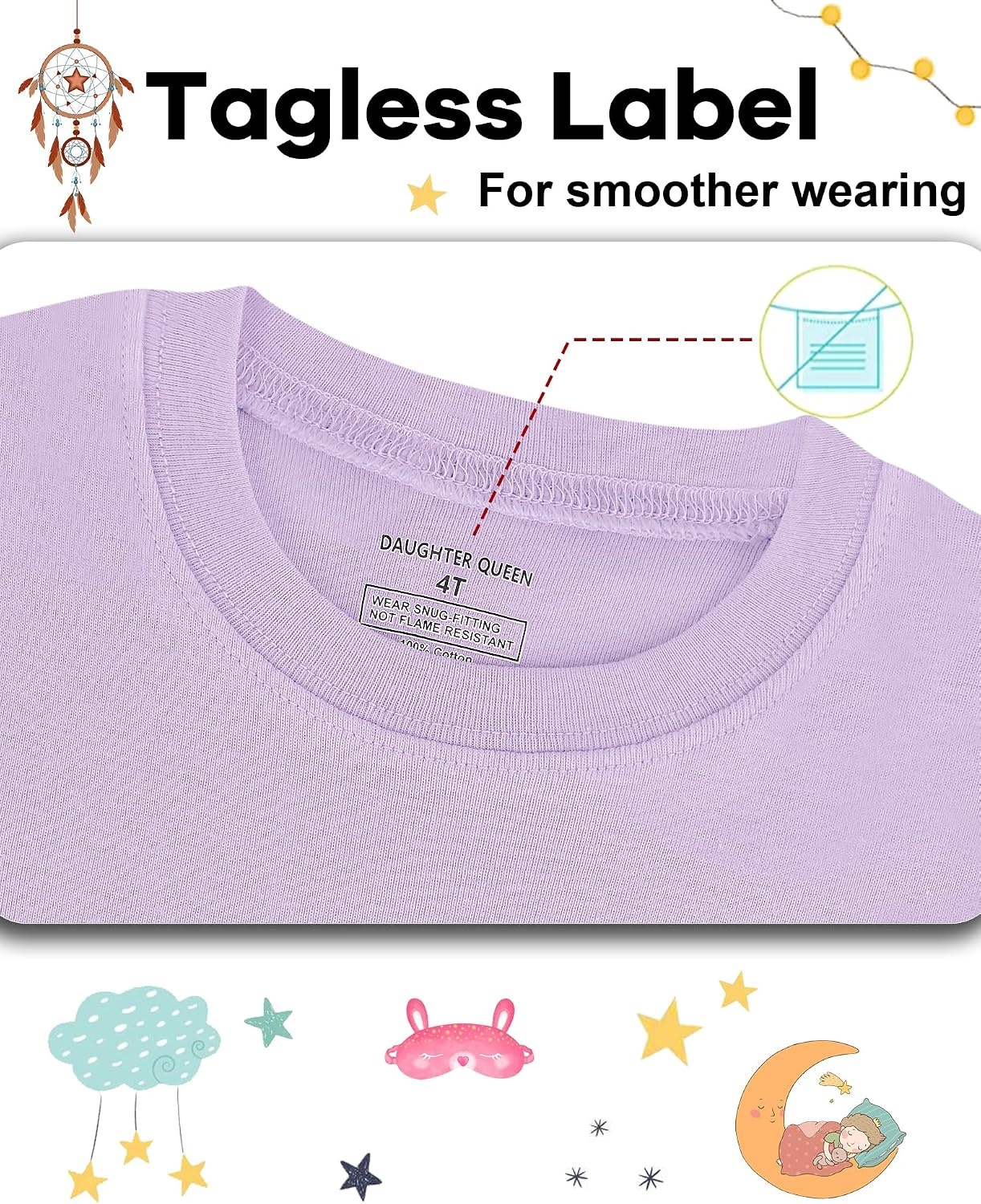 image:imageDAUGHTER QUEEN Boys amp Girls 100 Cotton Halloween amp Christmas PJS 18M12Y Soft Breathable Comfortable Tagless Snug Fit Festive Great for Gift Giving2pcspurplesolidlga25