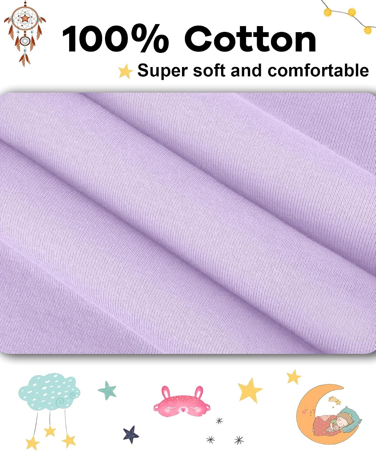 image:imageDAUGHTER QUEEN Boys amp Girls 100 Cotton Halloween amp Christmas PJS 18M12Y Soft Breathable Comfortable Tagless Snug Fit Festive Great for Gift Giving2pcspurplesolidlga25