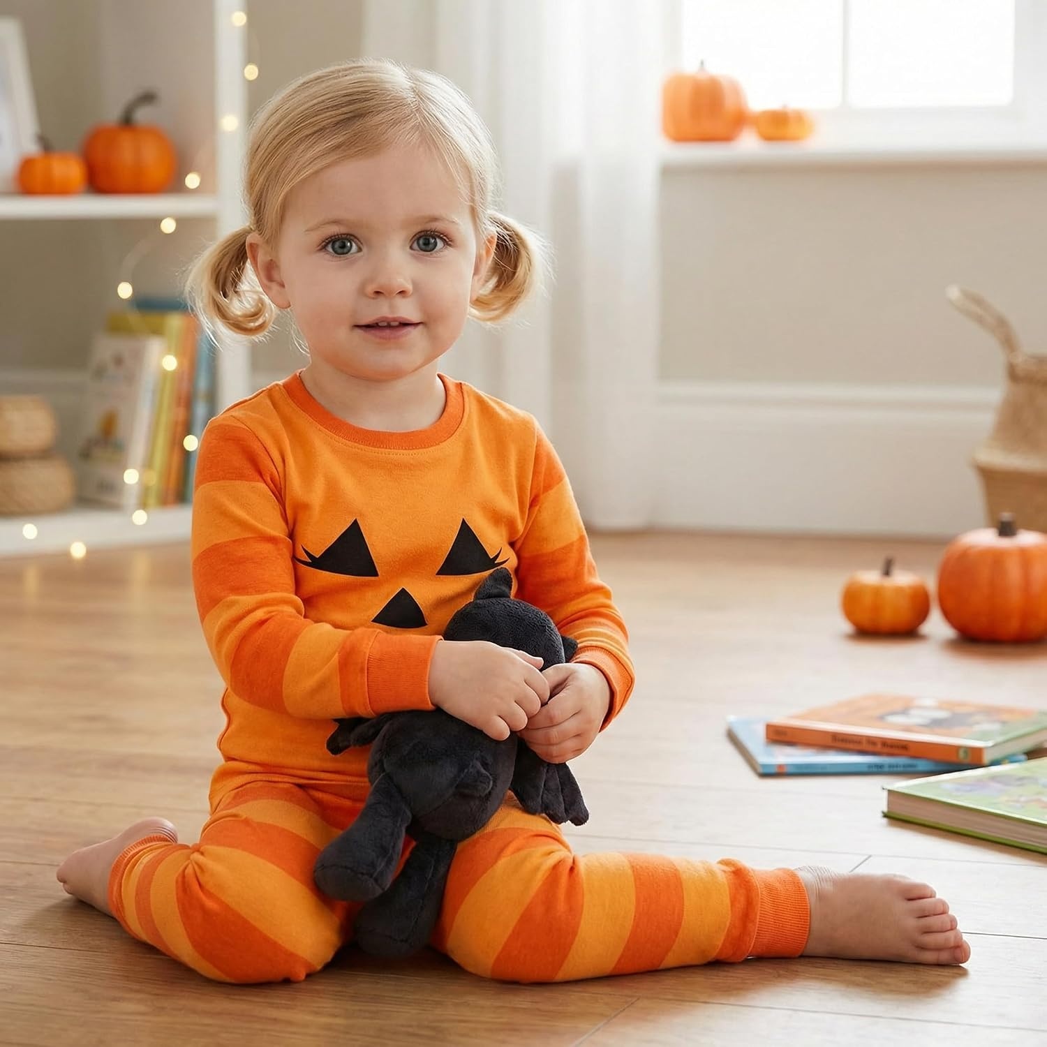 image:imageDAUGHTER QUEEN Boys amp Girls 100 Cotton Halloween amp Christmas PJS 18M12Y Soft Breathable Comfortable Tagless Snug Fit Festive Great for Gift Giving2pcsorangepumpkinhga24