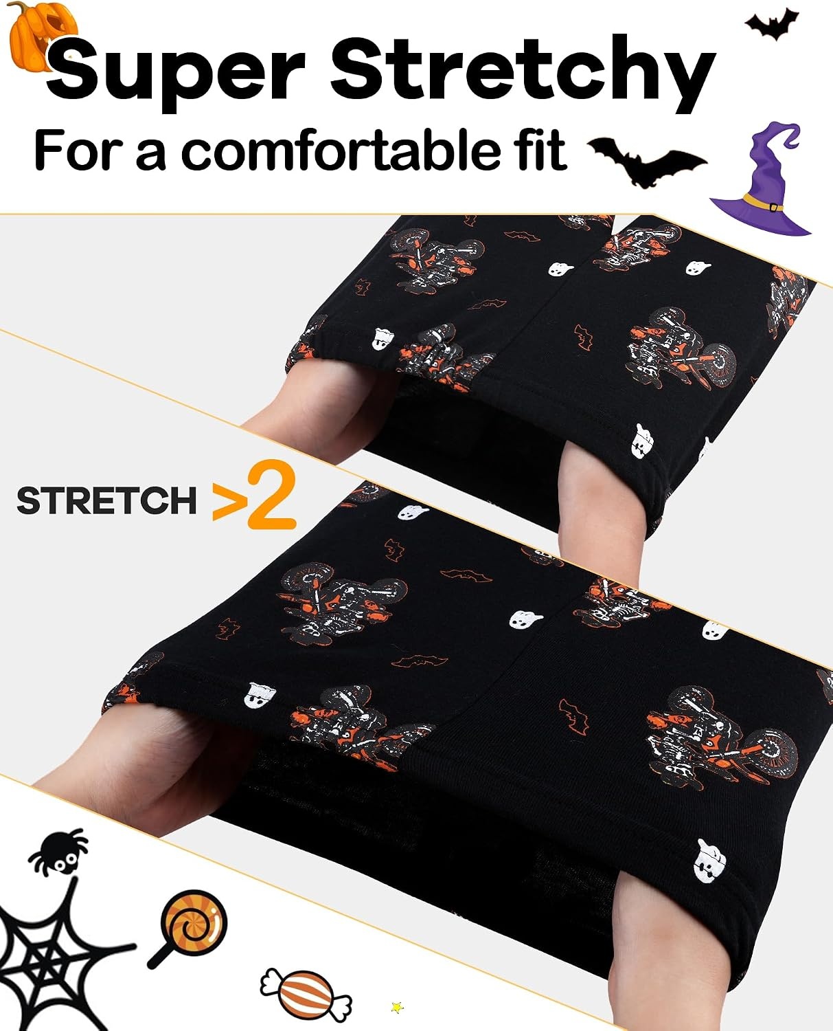 image:imageDAUGHTER QUEEN Boys amp Girls 100 Cotton Halloween amp Christmas PJS 18M12Y Soft Breathable Comfortable Tagless Snug Fit Festive Great for Gift Giving2pcsblackskeletonhba26