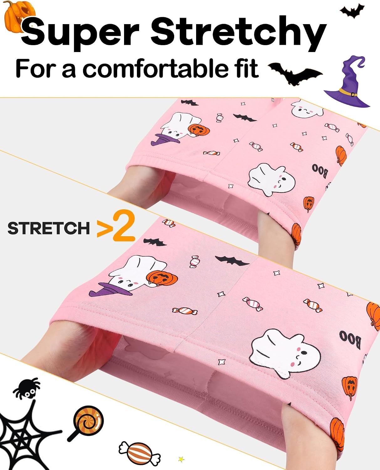 image:imageDAUGHTER QUEEN Boys amp Girls 100 Cotton Halloween amp Christmas PJS 18M12Y Soft Breathable Comfortable Tagless Snug Fit Festive Great for Gift Giving2pcspinkhalloweenhba26