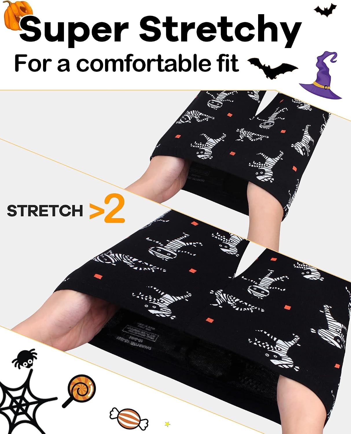 image:imageDAUGHTER QUEEN Boys amp Girls 100 Cotton Halloween amp Christmas PJS 18M12Y Soft Breathable Comfortable Tagless Snug Fit Festive Great for Gift GivingMummyBlackOrange