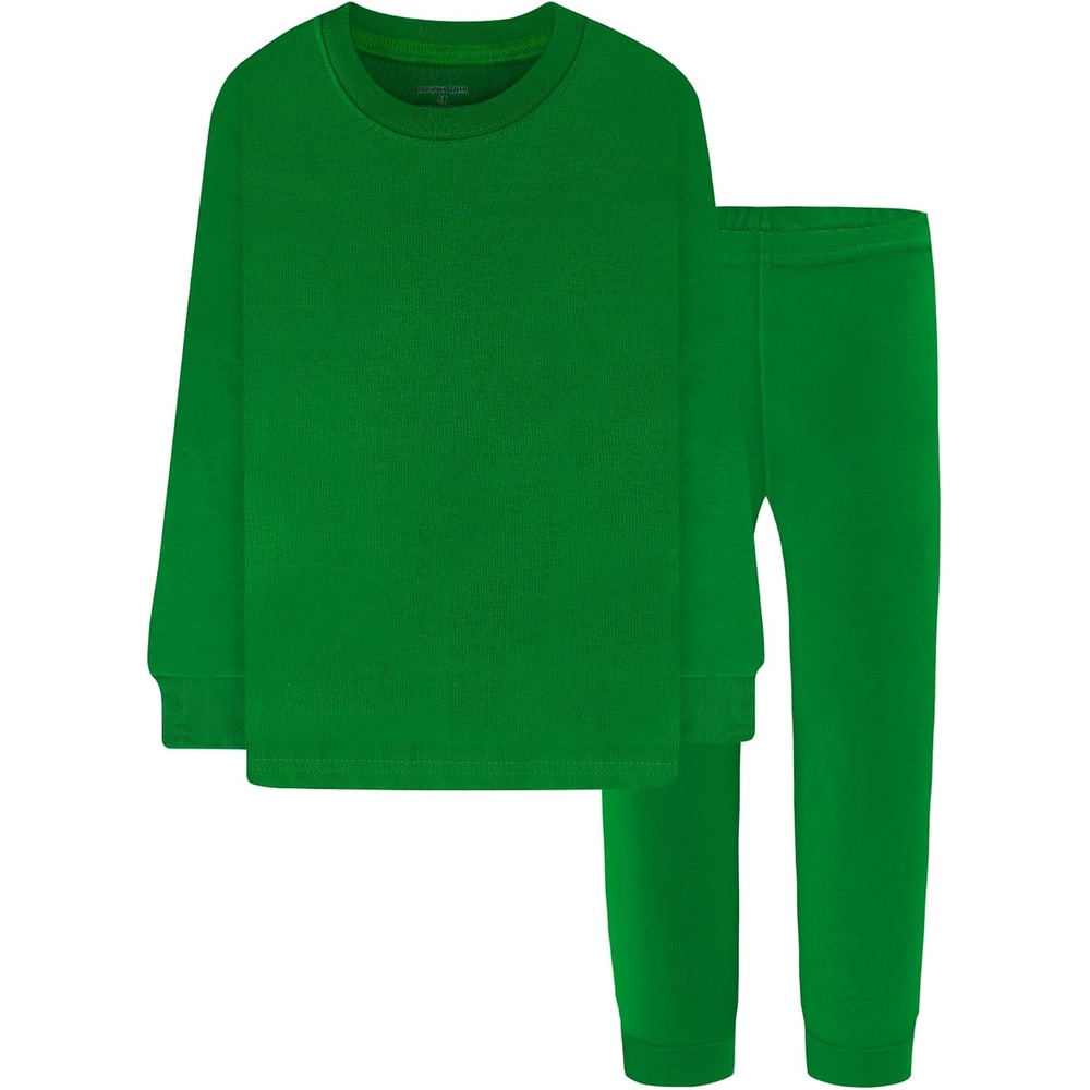 image:imageDAUGHTER QUEEN Boys amp Girls 100 Cotton Halloween amp Christmas PJS 18M12Y Soft Breathable Comfortable Tagless Snug Fit Festive Great for Gift Giving2pcsgreensolidlba25