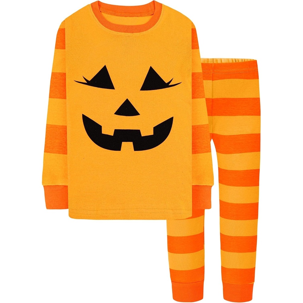 image:imageDAUGHTER QUEEN Boys amp Girls 100 Cotton Halloween amp Christmas PJS 18M12Y  Soft Breathable Comfortable Tagless Snug Fit Festive Great for Gift Giving2pcsorangepumpkinhga24