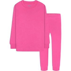 DAUGHTER QUEEN Boys & Girls 100% Cotton Halloween & Christmas PJS 18M-12Y | Soft, Breathable, Comfortable, Tagless, Snug Fit, Festive, Great for Gift Giving(2pcs-hot Pink-solid-lga26)