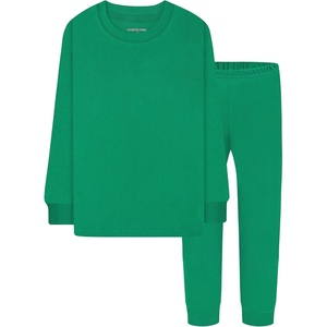 DAUGHTER QUEEN Boys & Girls 100% Cotton Halloween & Christmas PJS 18M-12Y | Soft, Breathable, Comfortable, Tagless, Snug Fit, Festive, Great for Gift Giving(2pcs-christmas Green-solid-lba26)