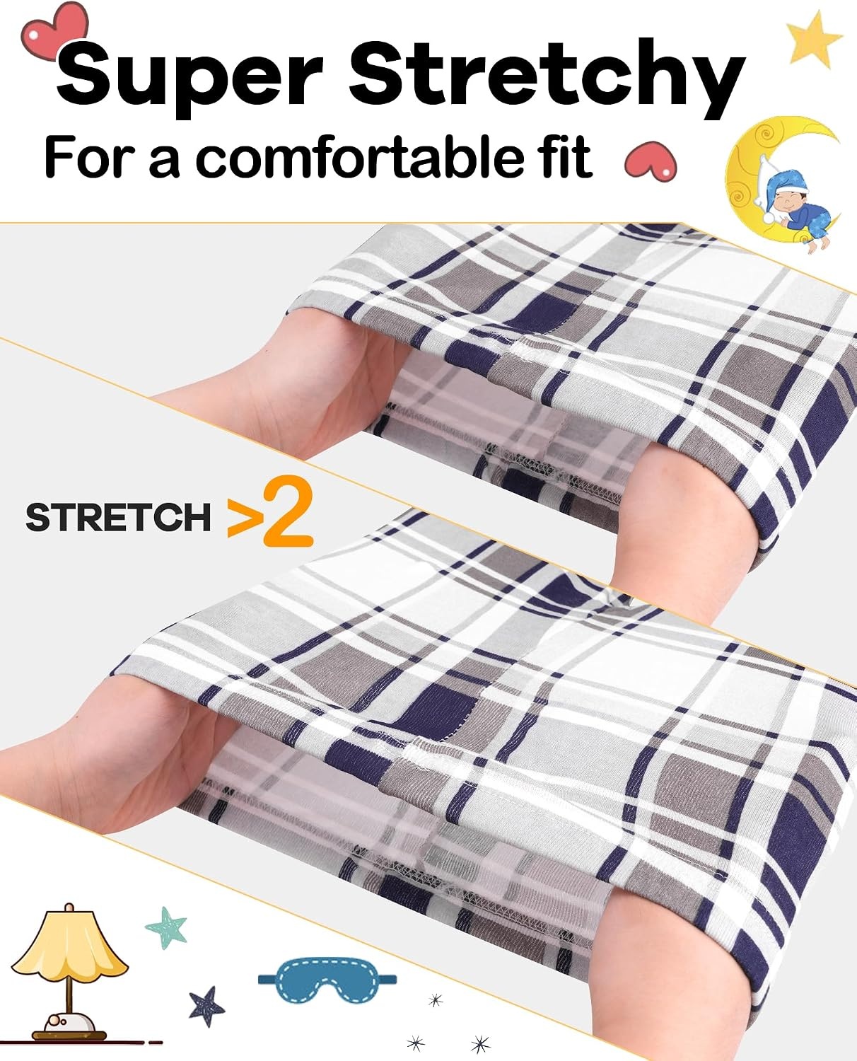 image:imageDAUGHTER QUEEN Boys Pajamas 4 Pieces Long Set 100 Cotton Sleepwear Size 18 Months12 Years4pcsbeigefootballlba24