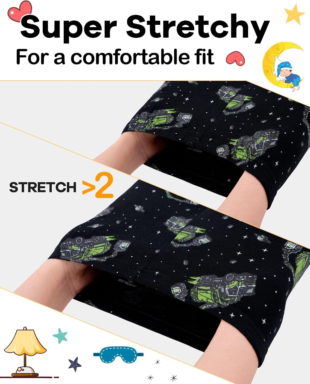 image:imageDAUGHTER QUEEN Boys Pajamas 4 Pieces Long Set 100 Cotton Sleepwear Size 18 Months12 Years4pcsblackBeigegarbage Trucklba26
