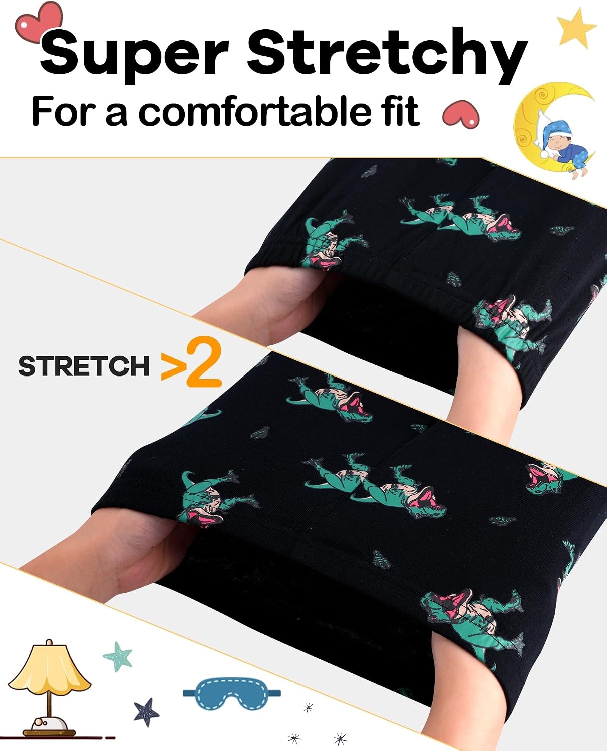 image:imageDAUGHTER QUEEN Boys Pajamas 4 Pieces Long Set 100 Cotton Sleepwear Size 18 Months12 Years4pcsblackGreendinosaurlba25