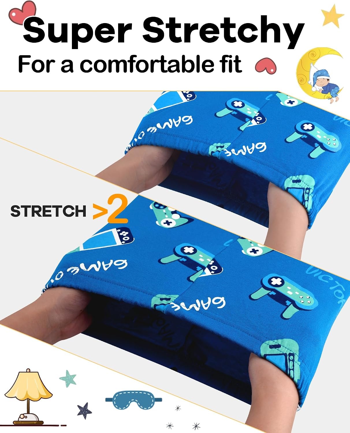 image:imageDAUGHTER QUEEN Boys Pajamas 4 Pieces Long Set 100 Cotton Sleepwear Size 18 Months12 Years4pcsblueGreengamerlba25