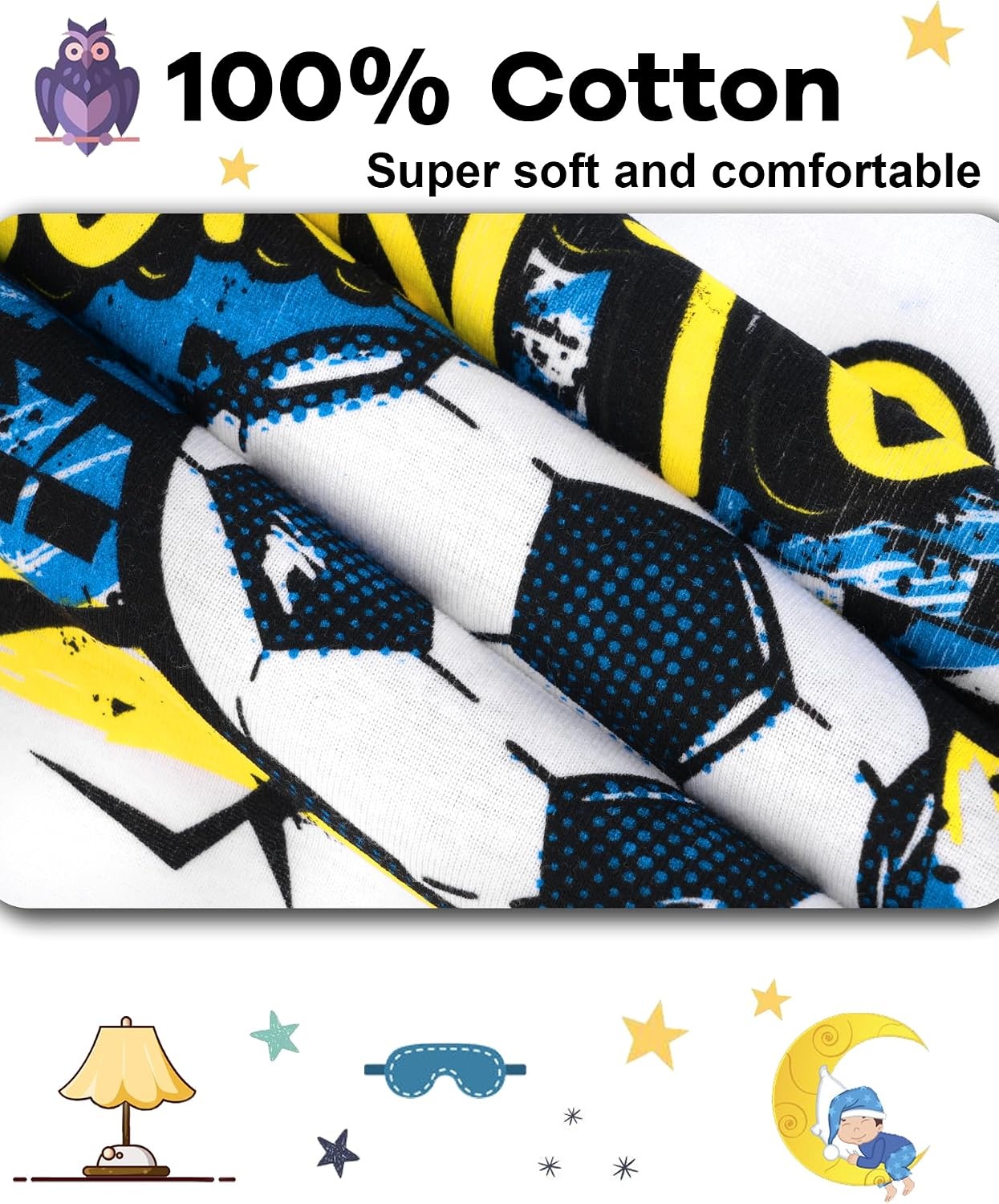 image:imageDAUGHTER QUEEN Boys Pajamas 4 Pieces Long Set 100 Cotton Sleepwear Size 18 Months12 Years4pcsblueGreensoccerlba25