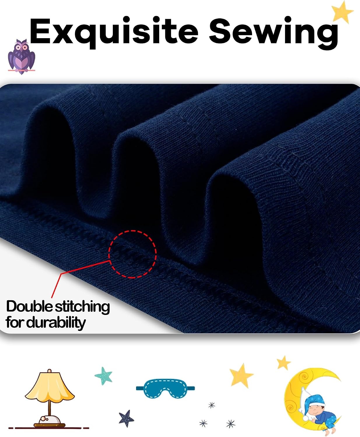 image:imageDAUGHTER QUEEN Boys Pajamas 4 Pieces Long Set 100 Cotton Sleepwear Size 18 Months12 Years4pcsnavyBeigeconstructionlba26