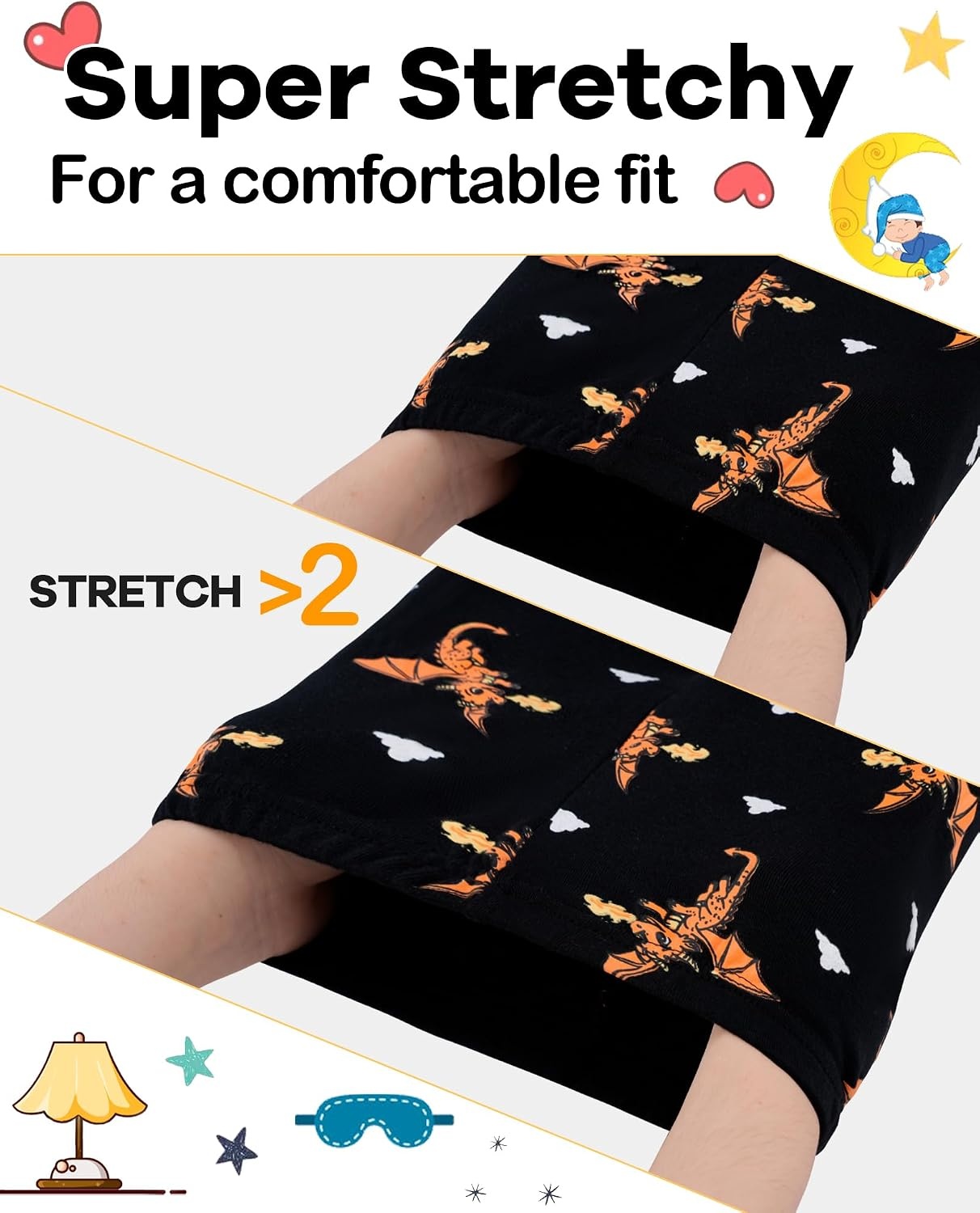 image:imageDAUGHTER QUEEN Boys Pajamas 4 Pieces Long Set 100 Cotton Sleepwear Size 18 Months12 Years4pcsnavyBlackdragonlba26