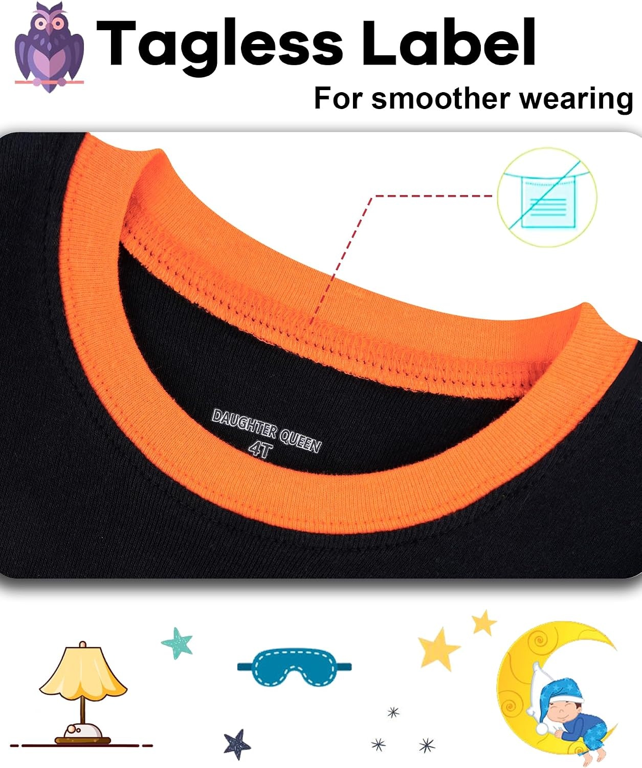 image:imageDAUGHTER QUEEN Boys Pajamas 4 Pieces Long Set 100 Cotton Sleepwear Size 18 Months12 Years4pcsnavyBlackdragonlba26