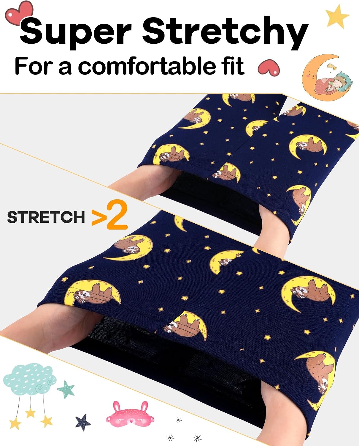 image:imageDAUGHTER QUEEN Girls 4 Pieces Cotton Pajamas Size 18 Months12 Years4pcsbluePinkslothlga26