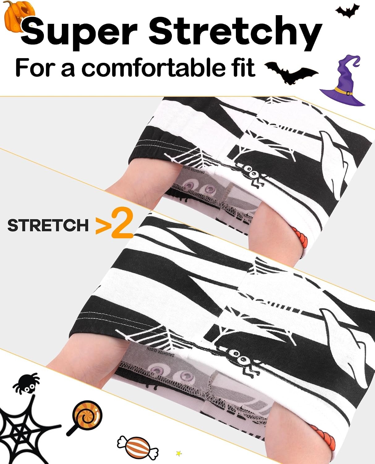image:imageDAUGHTER QUEEN Boys amp Girls 100 Cotton Halloween amp Christmas PJS 18M12Y2pcsblackWhitemummyhba24
