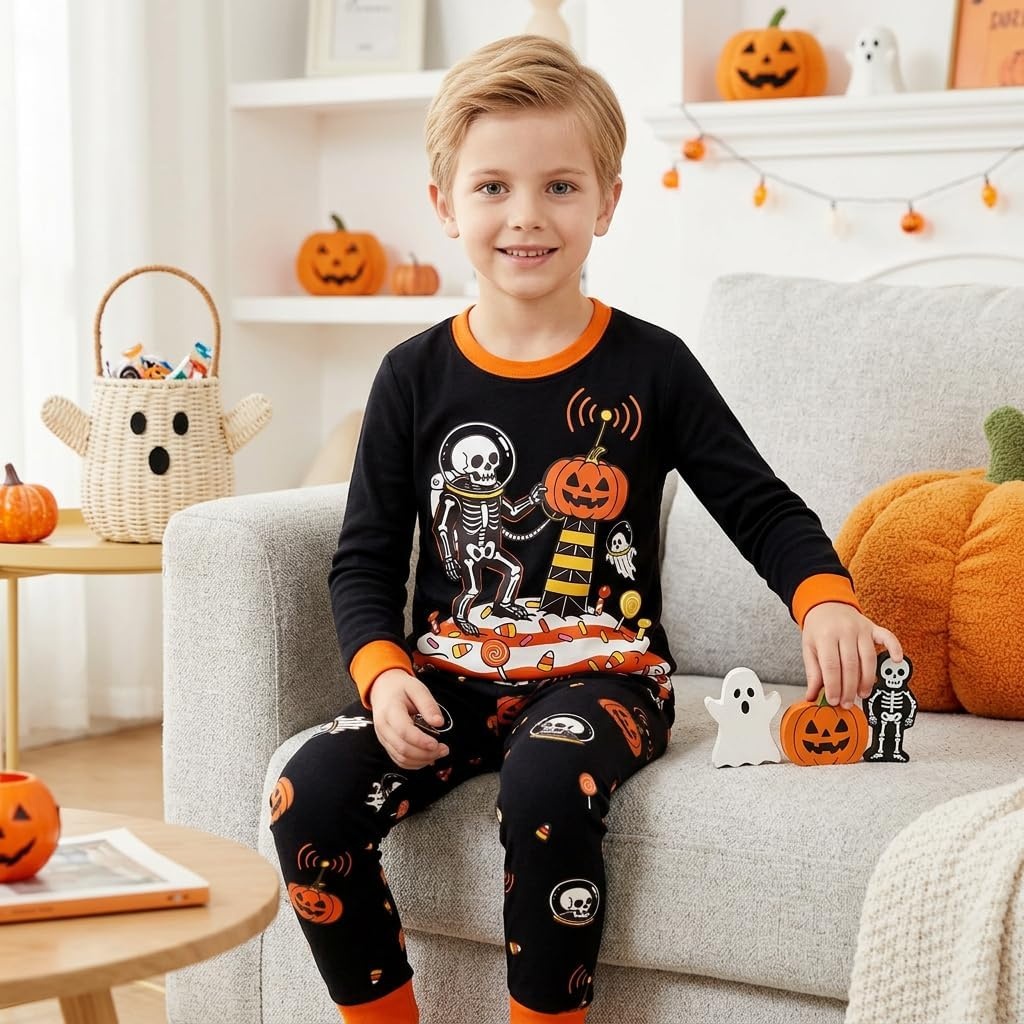 image:imageDAUGHTER QUEEN Boys amp Girls 100 Cotton Halloween amp Christmas PJS 18M12Y2pcsblackhalloween Spacehba26