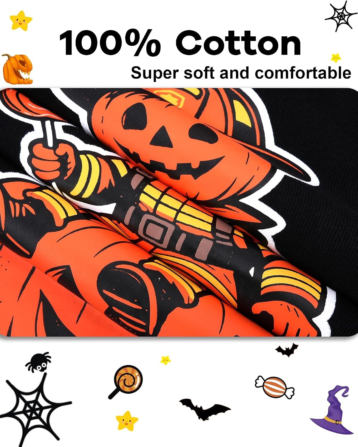 image:imageDAUGHTER QUEEN Boys amp Girls 100 Cotton Halloween amp Christmas PJS 18M12Y2pcsblackpumpkinhba26