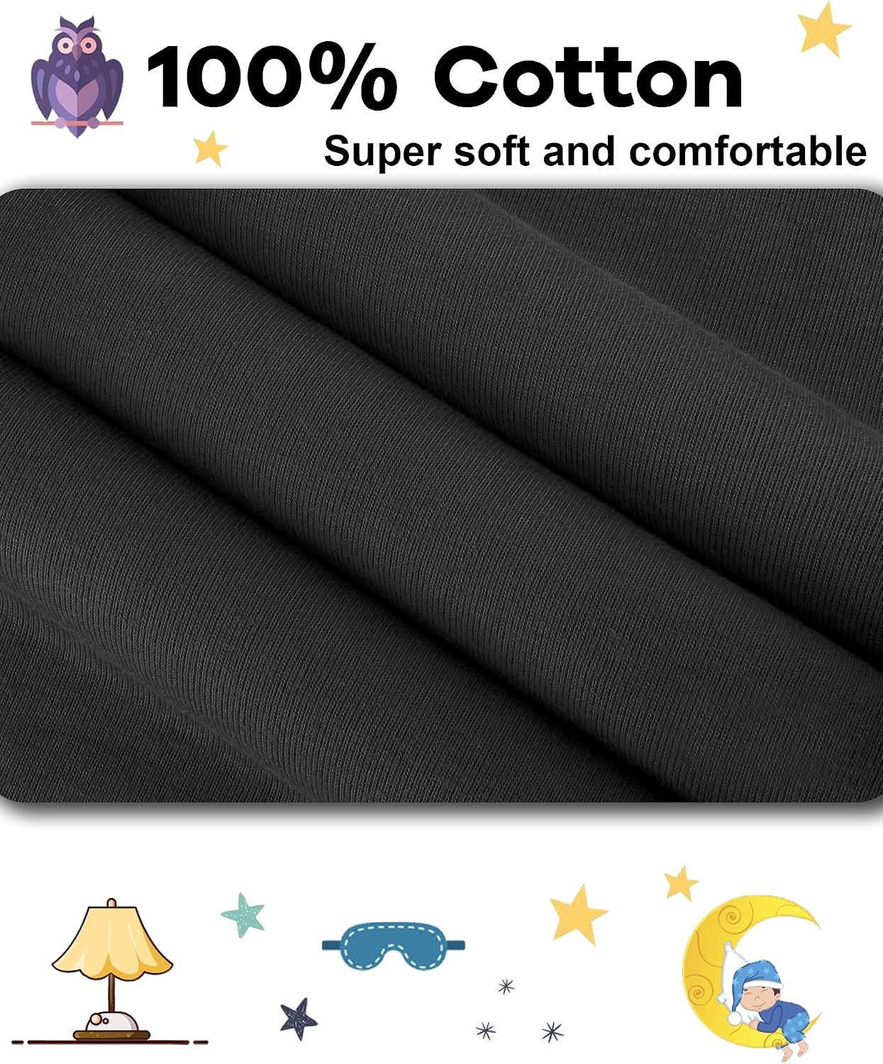image:imageDAUGHTER QUEEN Boys amp Girls 100 Cotton Halloween amp Christmas PJS 18M12Y2pcsblacksolidlba25