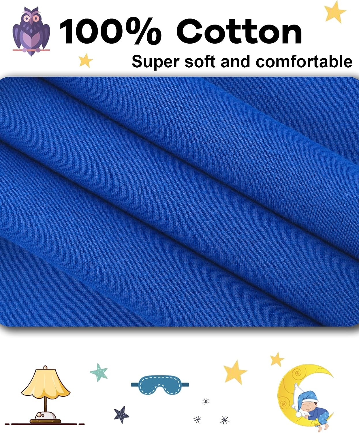 image:imageDAUGHTER QUEEN Boys amp Girls 100 Cotton Halloween amp Christmas PJS 18M12Y2pcsbluesolidlba26