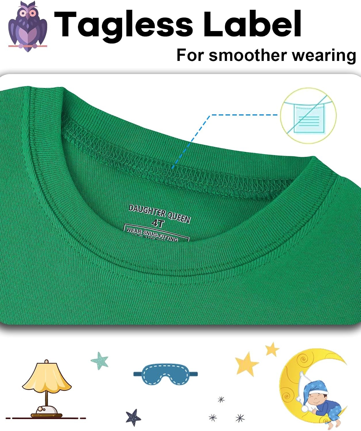 image:imageDAUGHTER QUEEN Boys amp Girls 100 Cotton Halloween amp Christmas PJS 18M12Y2pcschristmas Greensolidlba26