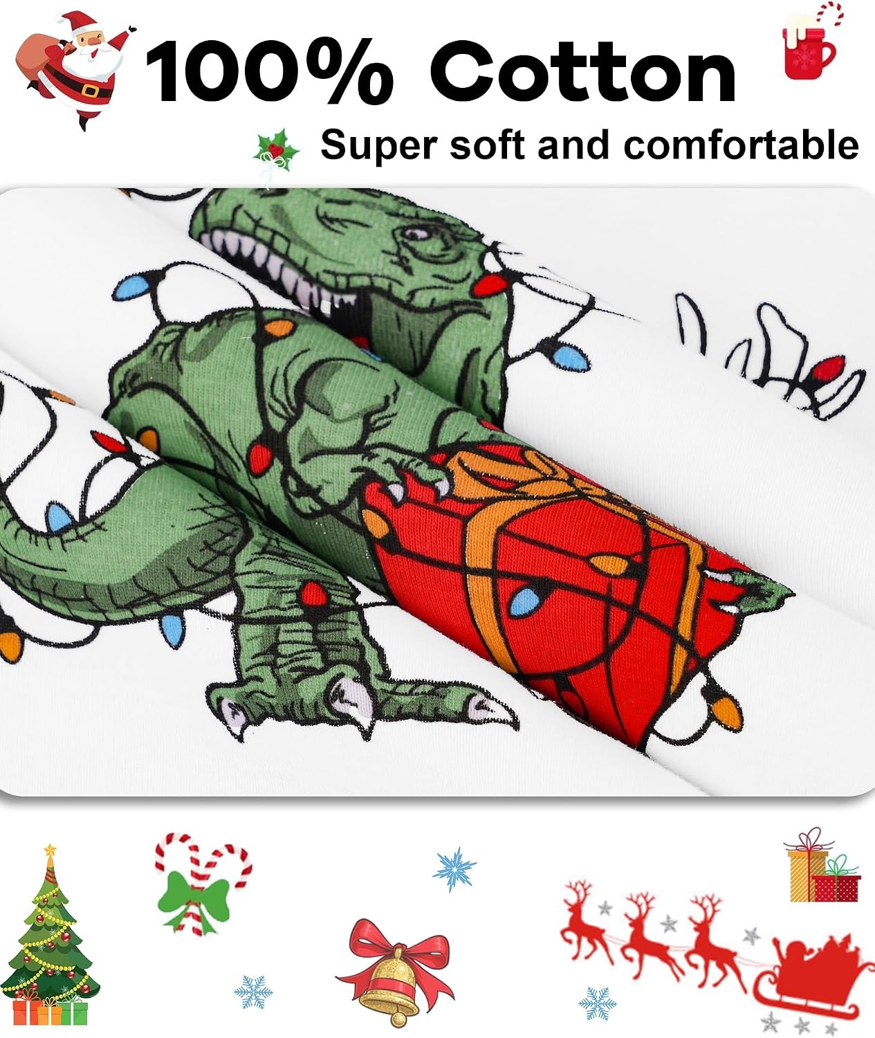 image:imageDAUGHTER QUEEN Boys amp Girls 100 Cotton Halloween amp Christmas PJS 18M12Y2pcsgreendinosaurcba23