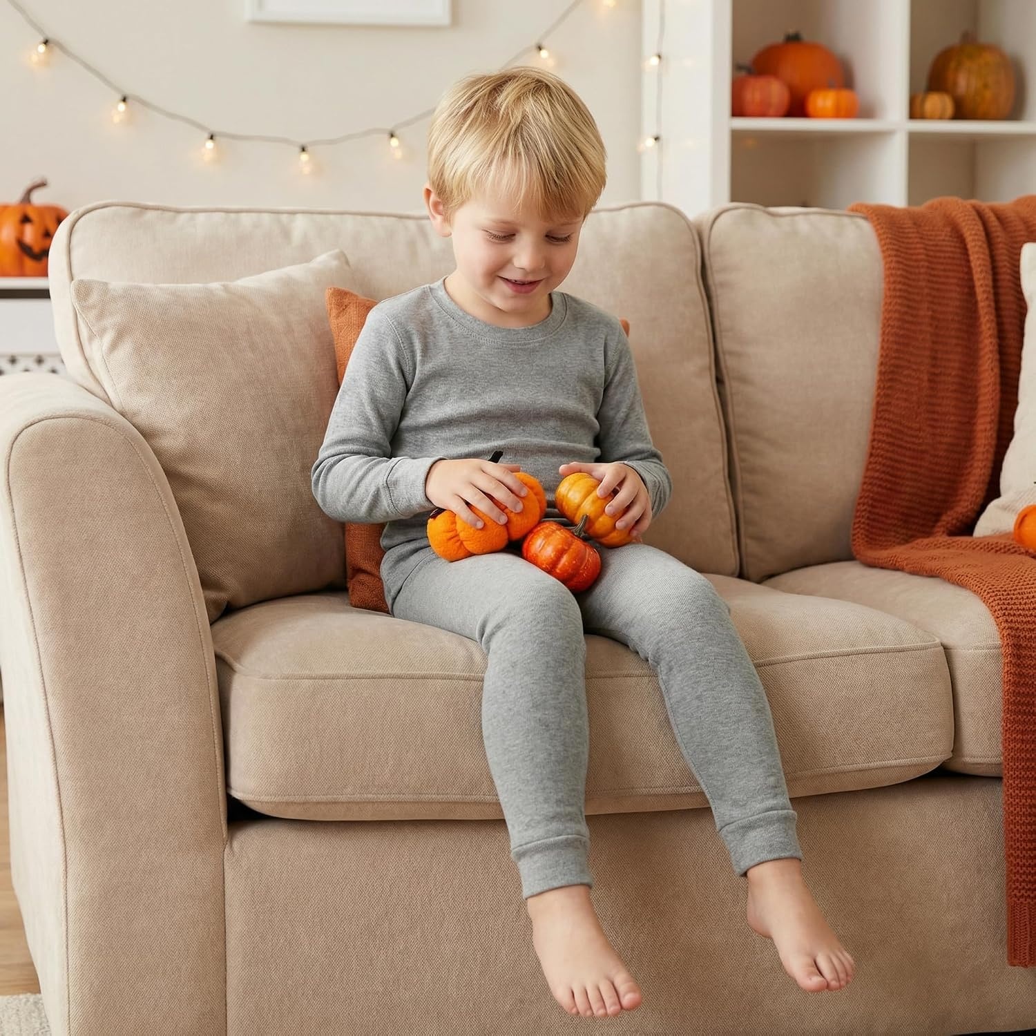 image:imageDAUGHTER QUEEN Boys amp Girls 100 Cotton Halloween amp Christmas PJS 18M12Y2pcsgreysolidlba25