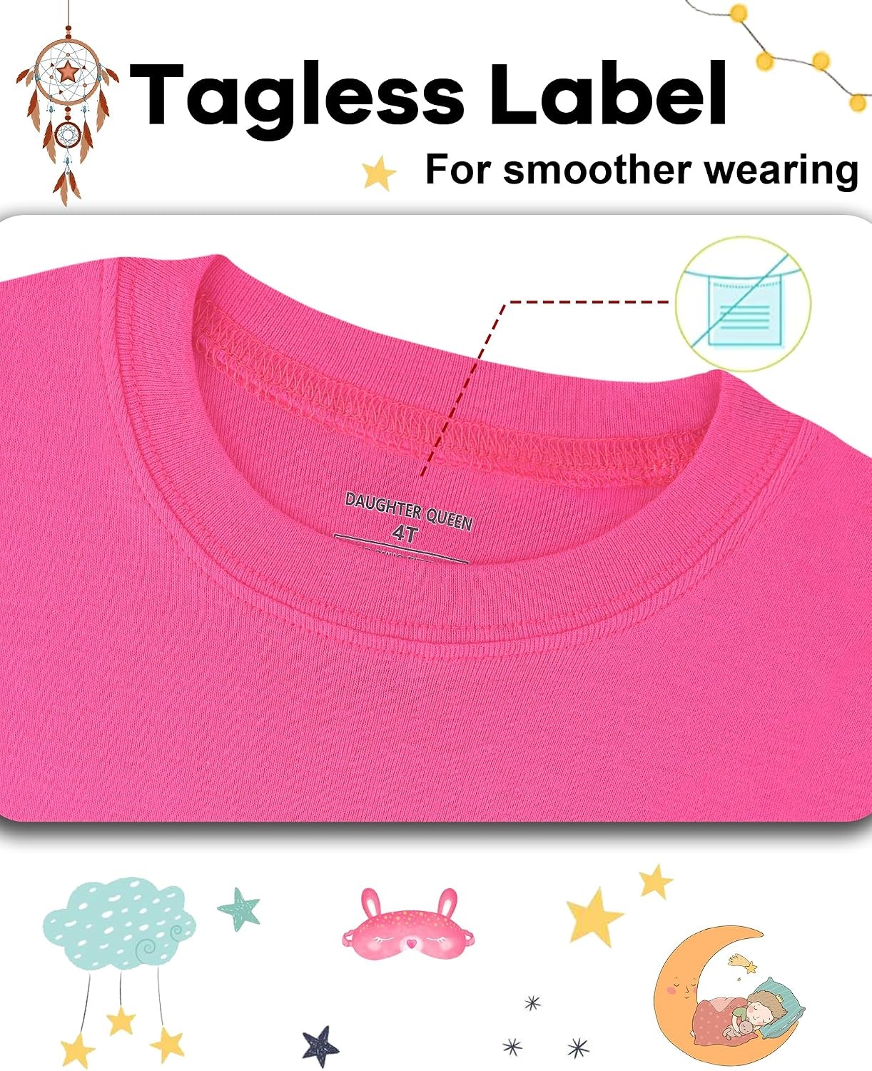 image:imageDAUGHTER QUEEN Boys amp Girls 100 Cotton Halloween amp Christmas PJS 18M12Y2pcshot Pinksolidlga26