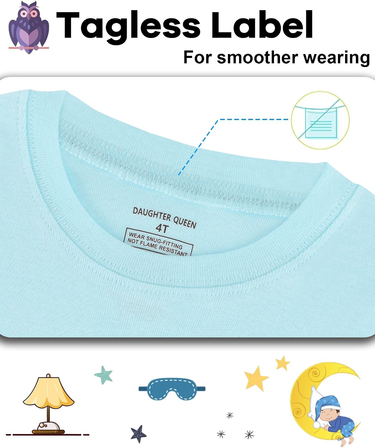 image:imageDAUGHTER QUEEN Boys amp Girls 100 Cotton Halloween amp Christmas PJS 18M12Y2pcslight Bluesolidlba25