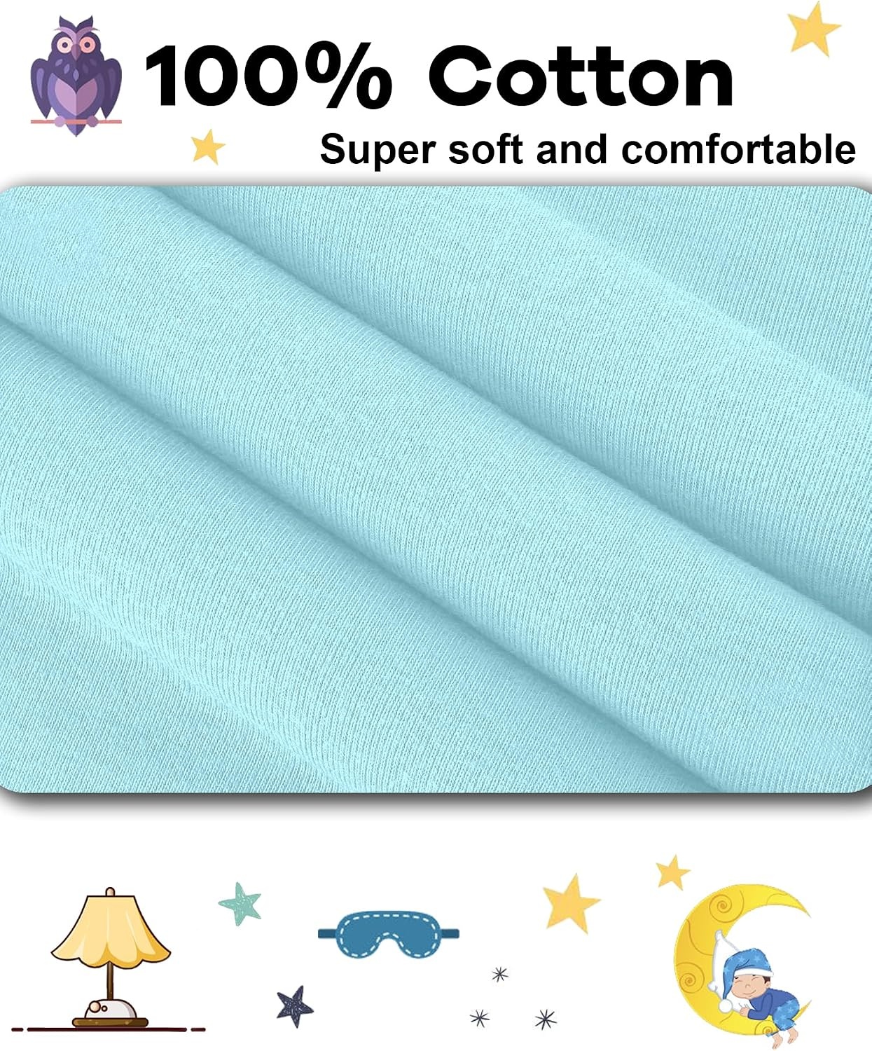 image:imageDAUGHTER QUEEN Boys amp Girls 100 Cotton Halloween amp Christmas PJS 18M12Y2pcslight Bluesolidlba25