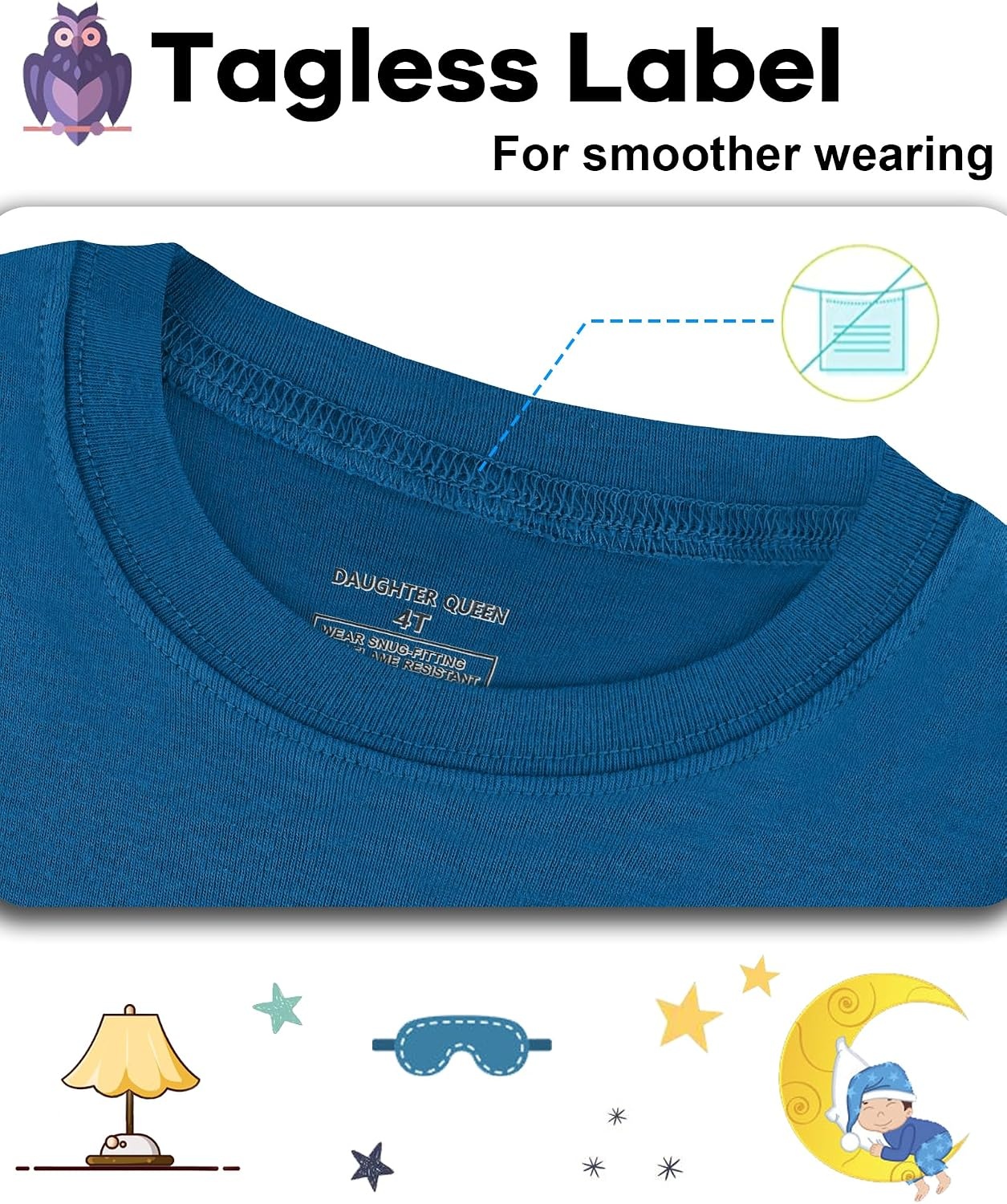 image:imageDAUGHTER QUEEN Boys amp Girls 100 Cotton Halloween amp Christmas PJS 18M12Y2pcsnavysolidlba25