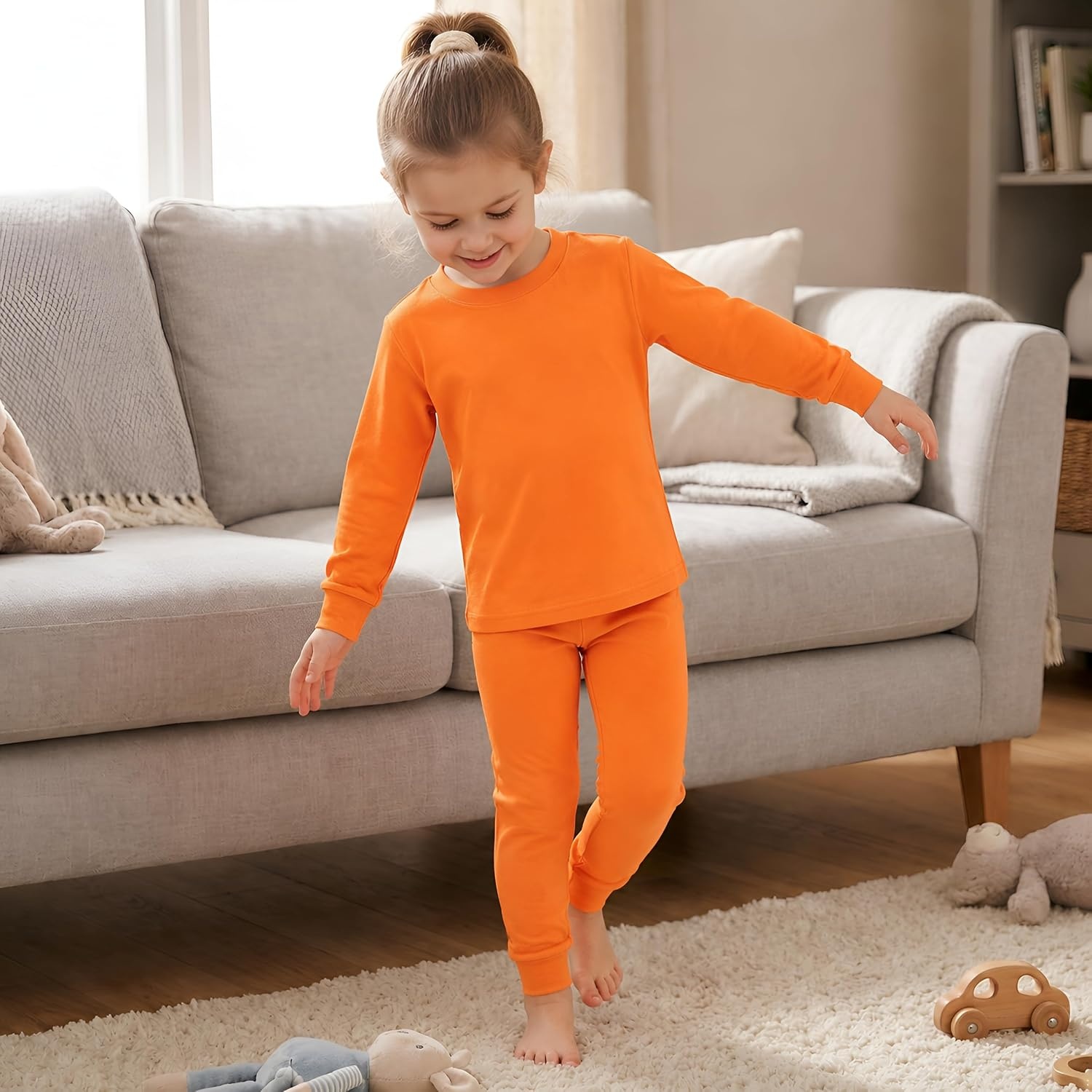 image:imageDAUGHTER QUEEN Boys amp Girls 100 Cotton Halloween amp Christmas PJS 18M12Y2pcsorangesolidlba26
