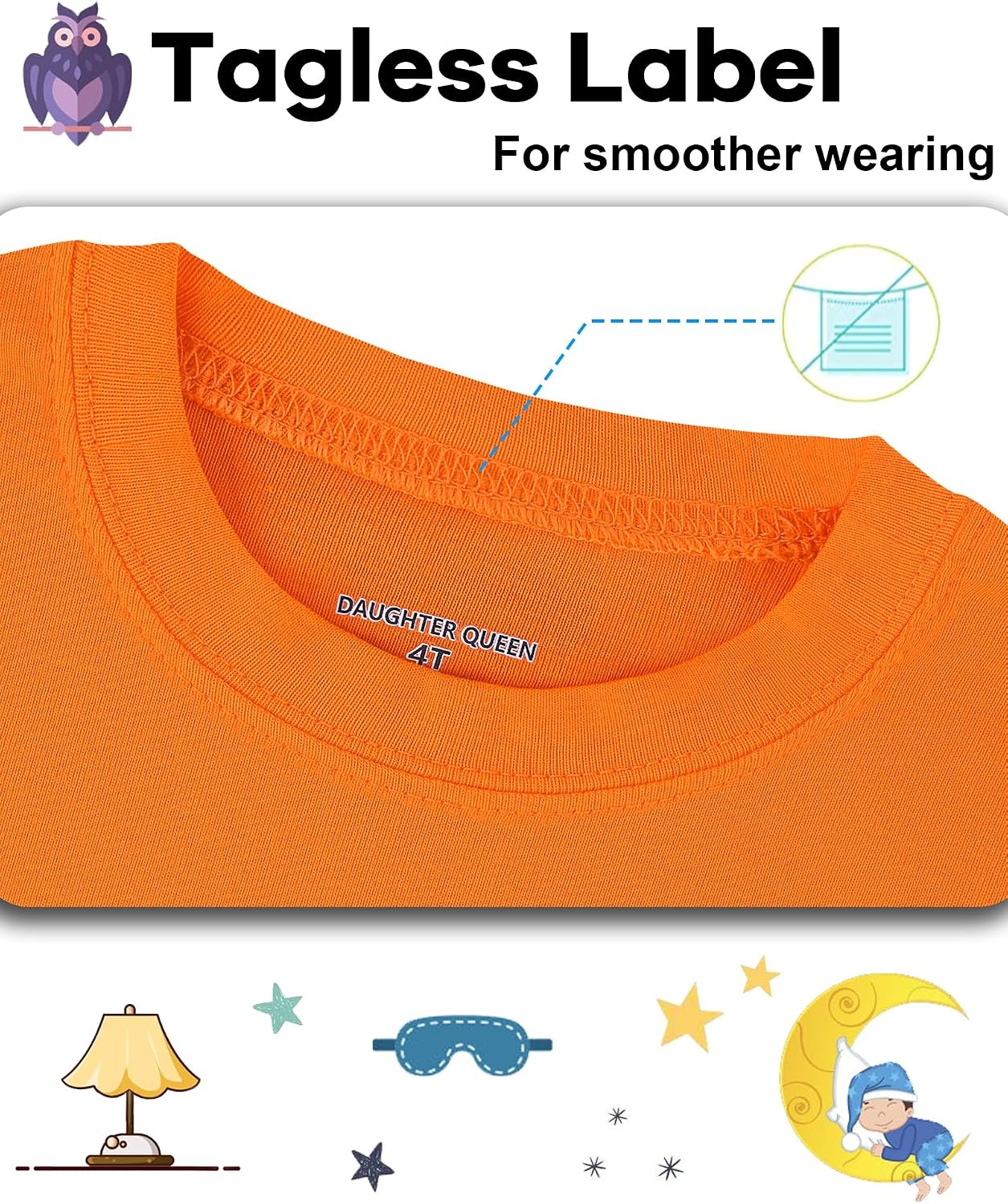 image:imageDAUGHTER QUEEN Boys amp Girls 100 Cotton Halloween amp Christmas PJS 18M12Y2pcsorangesolidlba26