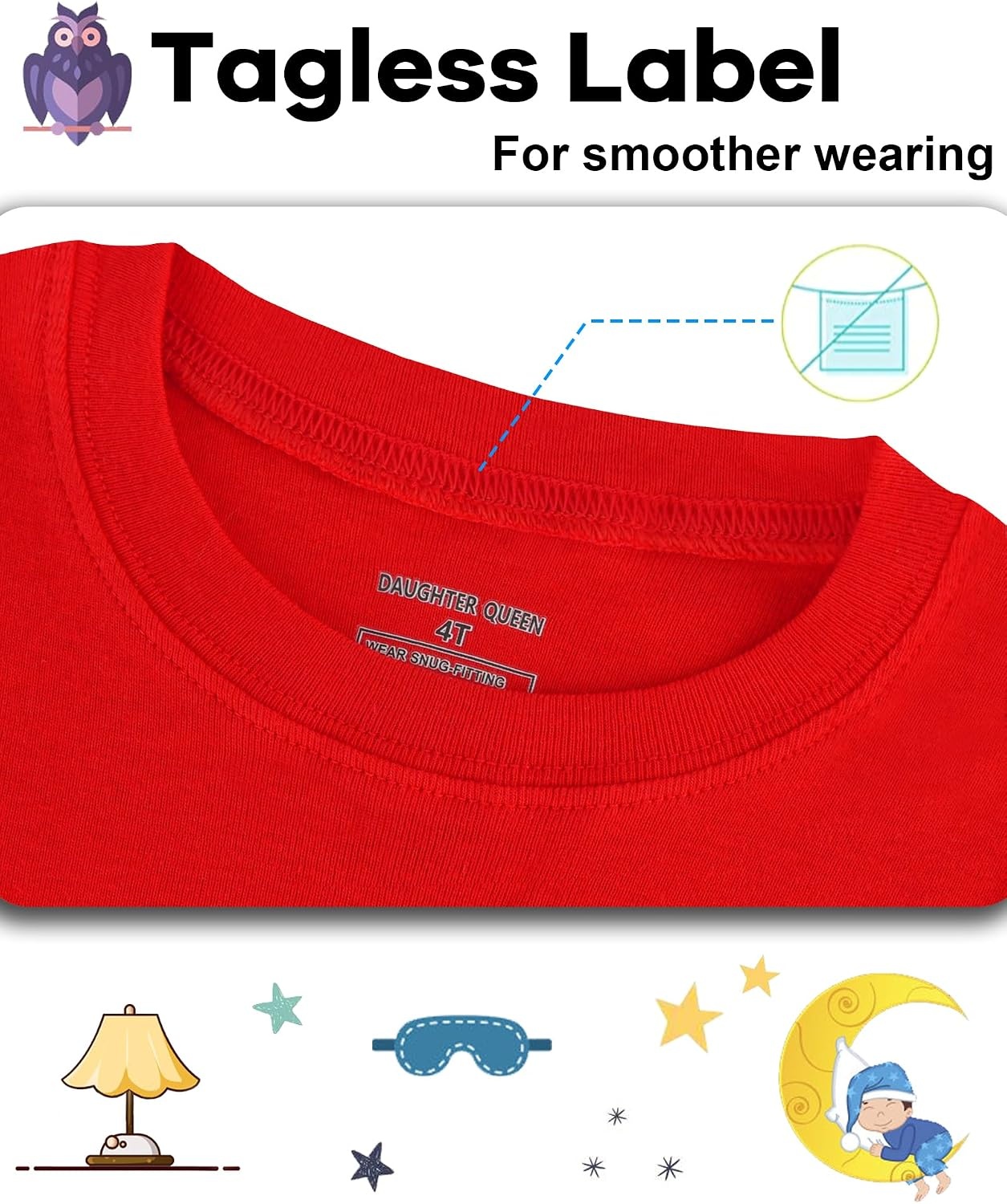 image:imageDAUGHTER QUEEN Boys amp Girls 100 Cotton Halloween amp Christmas PJS 18M12Y2pcsredsolidlbga25