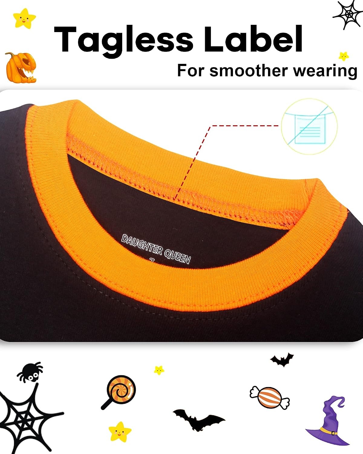 image:imageDAUGHTER QUEEN Boys amp Girls 100 Cotton Halloween amp Christmas PJS 18M12YGoblinBlackOrange