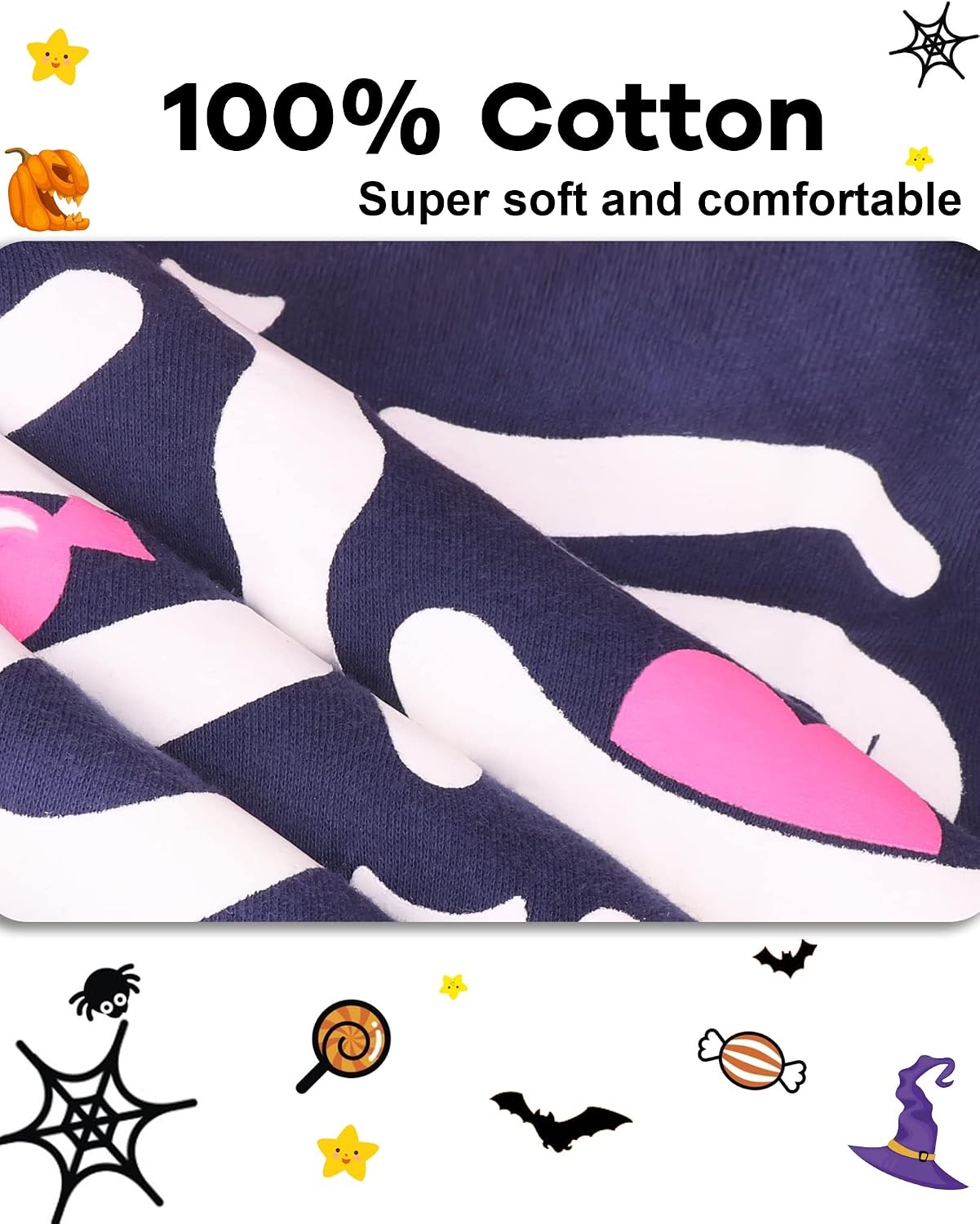 image:imageDAUGHTER QUEEN Boys amp Girls 100 Cotton Halloween amp Christmas PJS 18M12YSkeletonNavy BluePinka22