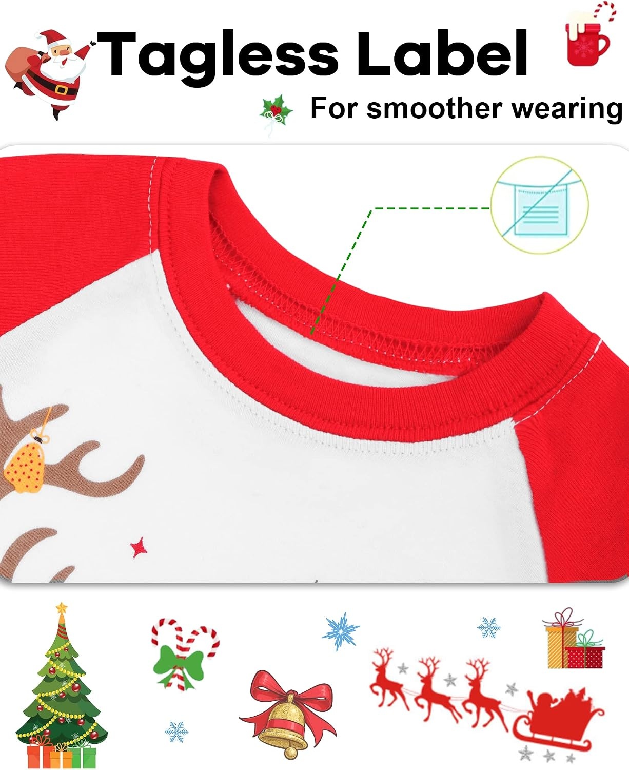 image:imageDAUGHTER QUEEN Boys amp Girls 100 Cotton Halloween amp Christmas PJS 18M12YUnicornWhiteReda22
