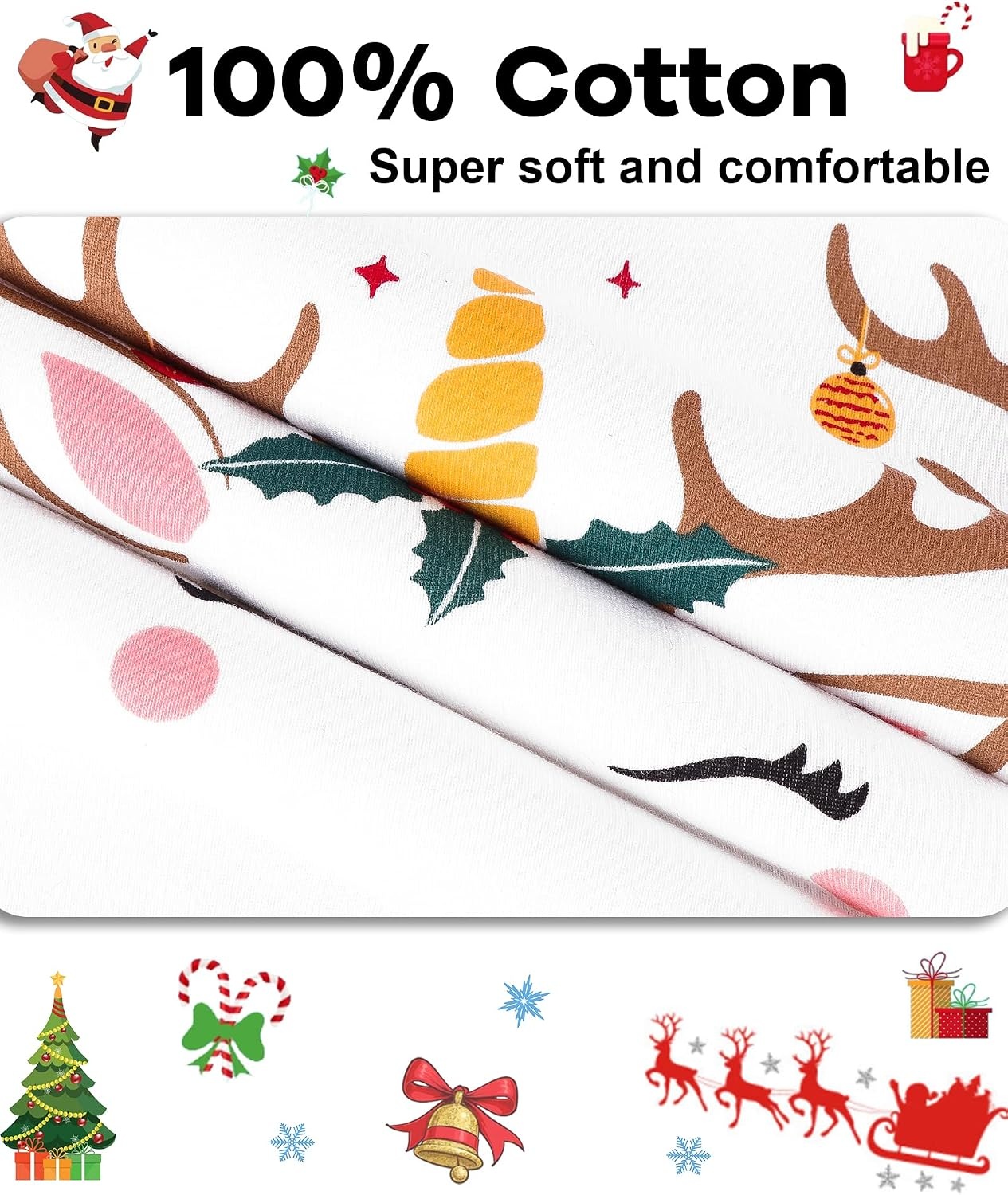 image:imageDAUGHTER QUEEN Boys amp Girls 100 Cotton Halloween amp Christmas PJS 18M12YUnicornWhiteReda22