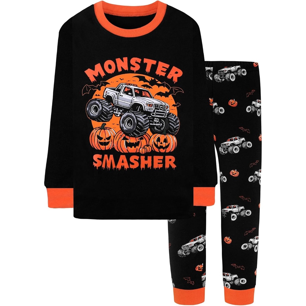 image:imageDAUGHTER QUEEN Boys amp Girls 100 Cotton Halloween amp Christmas PJS 18M12Y2pcsblackmonster Truckhba25