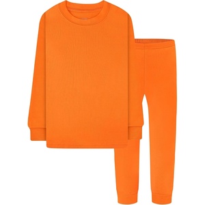 DAUGHTER QUEEN Boys & Girls 100% Cotton Halloween & Christmas PJS 18M-12Y(2pcs-orange-solid-lba26)