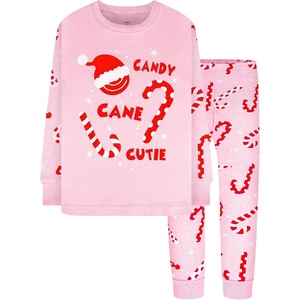 DAUGHTER QUEEN Boys & Girls 100% Cotton Halloween & Christmas PJS 18M-12Y(2pcs-pink-candy Cane-cga23)