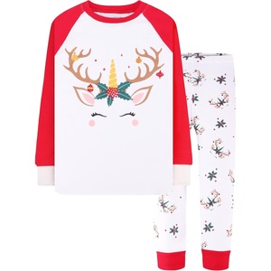 DAUGHTER QUEEN Boys & Girls 100% Cotton Halloween & Christmas PJS 18M-12Y(Unicorn/White/Red-a22)